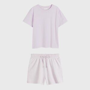 Tee Shirt and Sweatshort Matching Set in Lilac
